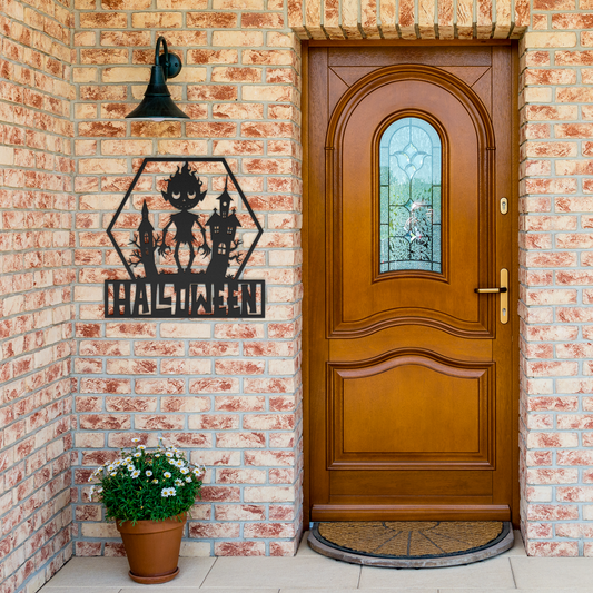 Halloween_house_Metal_Wall_art_Black_Brick_Entrance_Mockup.png