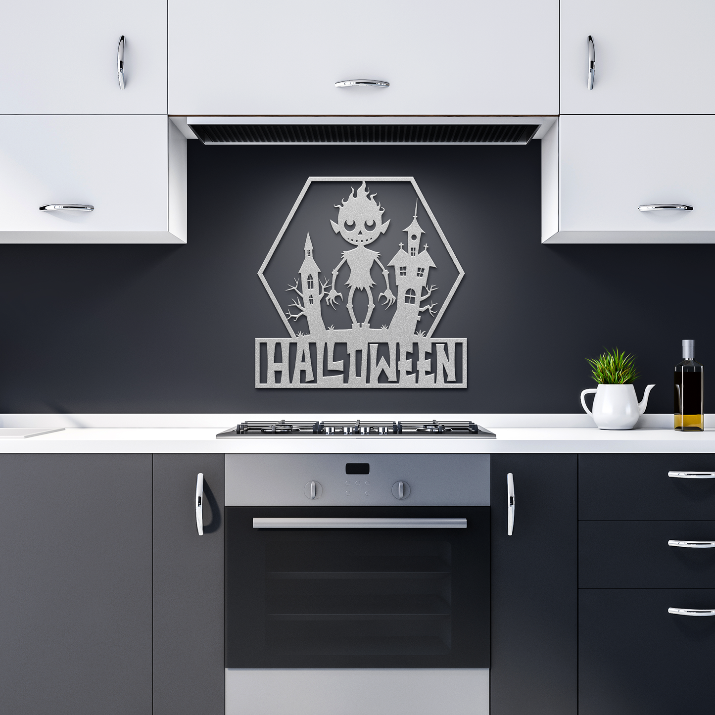 Halloween_house_Metal_Wall_art_Silver_Dark_Kitchen_Mockup.png