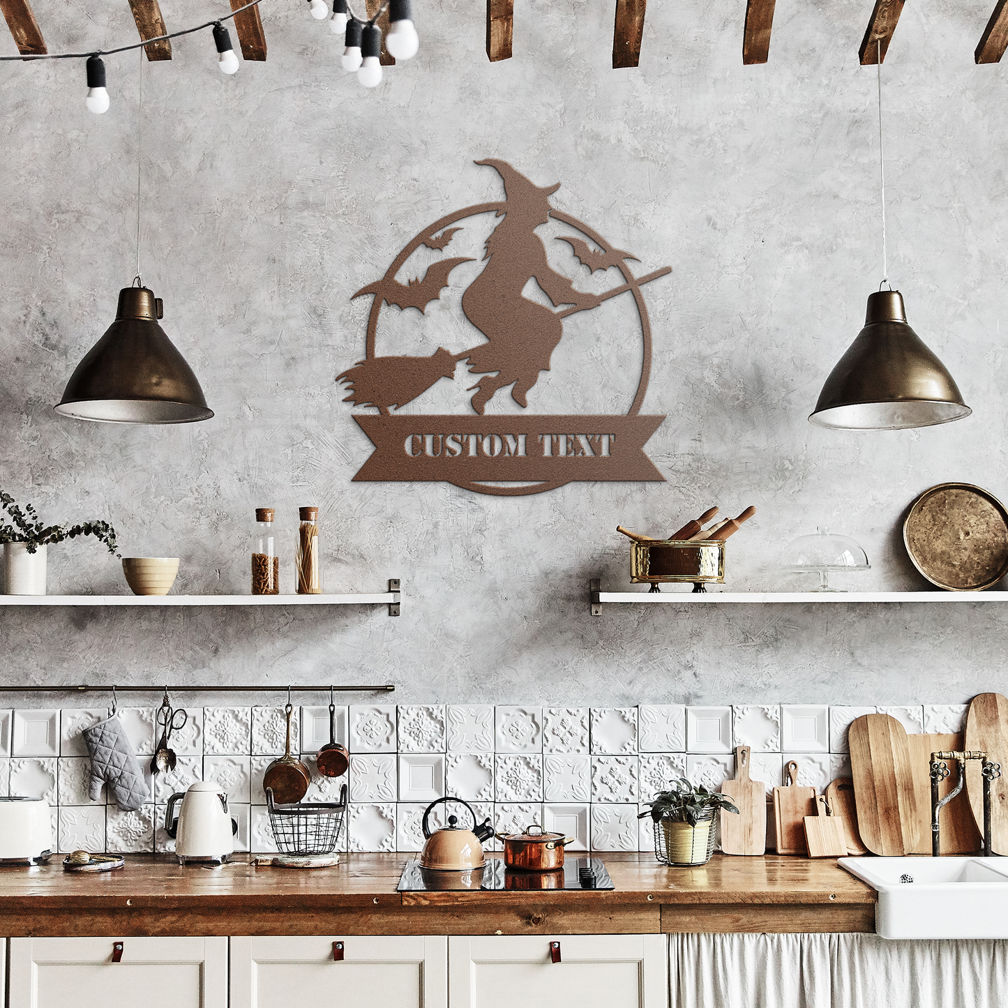 Happy_Metal_Wall_Art_Copper_Rustic_Kitchen_Mockup.png