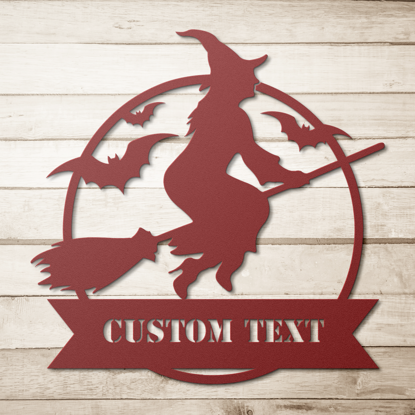 Happy_Metal_Wall_Art_Red_Simple_Wood_BKGD_Mockup.png
