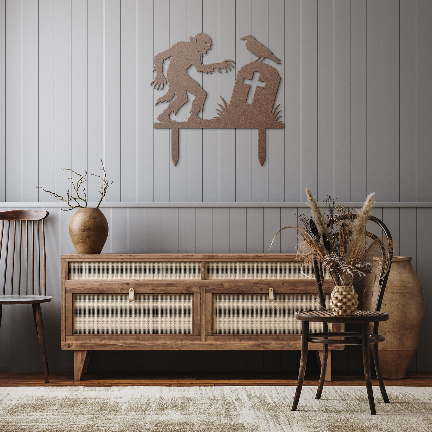 HuntMan_Metal_Wall_Art_Copper_Rustic_Hallway_Mockup.png