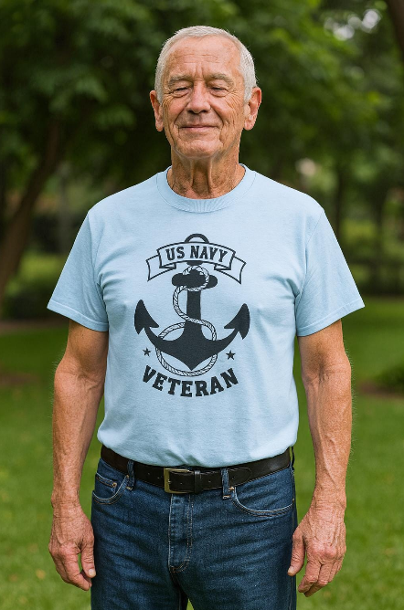 Navy Veteran Heavy Cotton Tee, US Navy Tribute Shirt, Military Appreciation Gift, Veteran's Day Outfit, Gift for Navy Personals