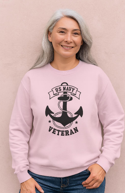 US Navy Veteran Crewneck Sweatshirt, Proud Navy Sweatshirt, Military Pride Apparel, Veteran Gift, Cozy Sweatshirt for Navy Heroes