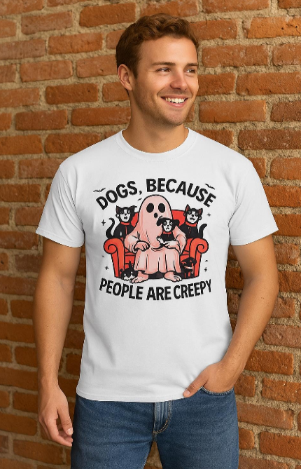Funny Dog Lover Tee, Halloween Tshirt Gift, Heavy Cotton Tee, Cute Pet Owner Gift, Animal Lover T-Shirt, Gift for Dog Parents