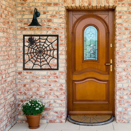 Spider_nest_Metal_Wall_Art_Black_Brick_Entrance_Mockup.png
