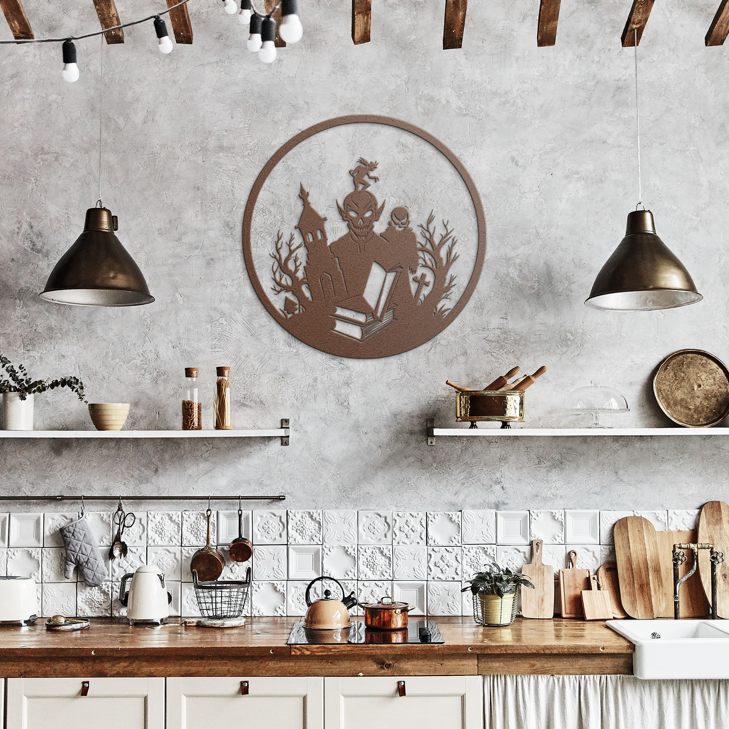 alloween_Metal_Wall_art_Copper_Rustic_Kitchen_Mockup.png