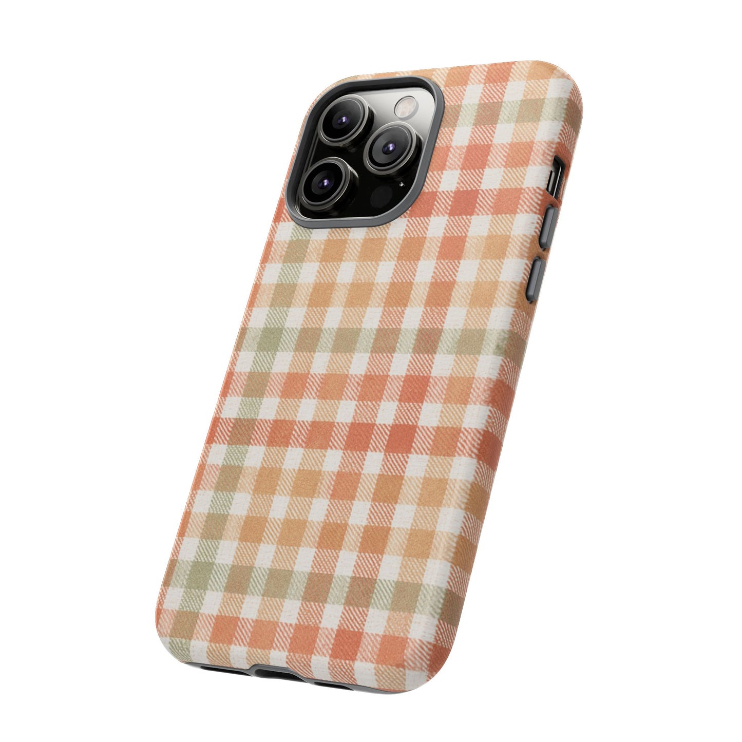 Boho Checkered Phone Case | Neutral Aesthetic Plaid Case | Retro Minimalist Check Design | iPhone Cover | Samsung Cover