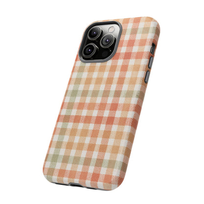 Boho Checkered Phone Case | Neutral Aesthetic Plaid Case | Retro Minimalist Check Design | iPhone Cover | Samsung Cover