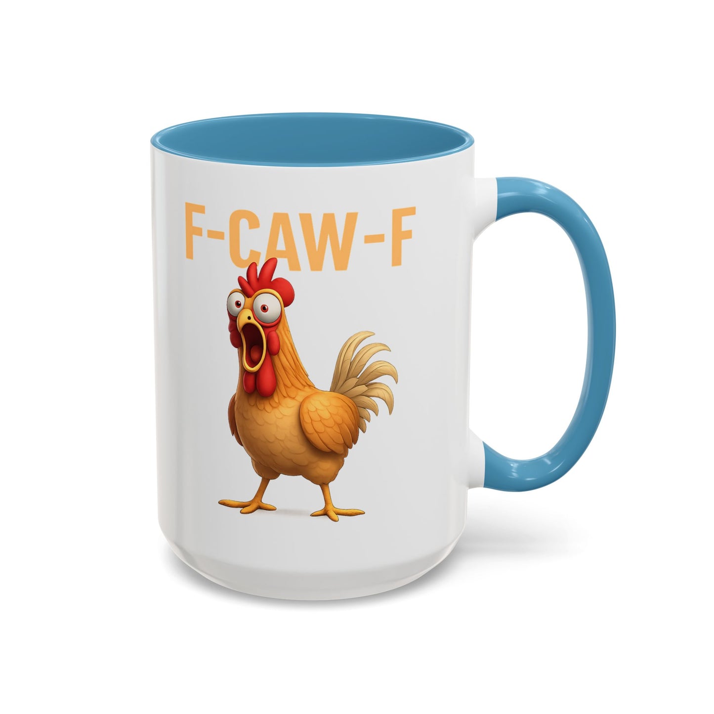 Funny Rooster Mug F-CAW-F Chicken Coffee Mug, Adult Humor Farm Animal Cup, Chicken Meme Mug, Gag Gift 11oz 15oz