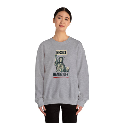 Statue of Liberty Resist Hands Off! Sweatshirt | Resist Hands Off Sweatshirt | Womens Rights Equality Sweater | Social Justice Activism Gift