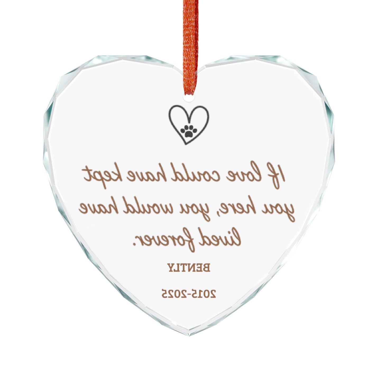 Custom If Love Could Have Kept You Here Pet Memorial Ornament Sympathy Gift for Dog or Cat Loss, Sympathy Gift, Loss of Pet Remembrance