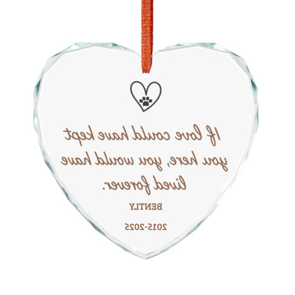 Custom If Love Could Have Kept You Here Pet Memorial Ornament Sympathy Gift for Dog or Cat Loss, Sympathy Gift, Loss of Pet Remembrance