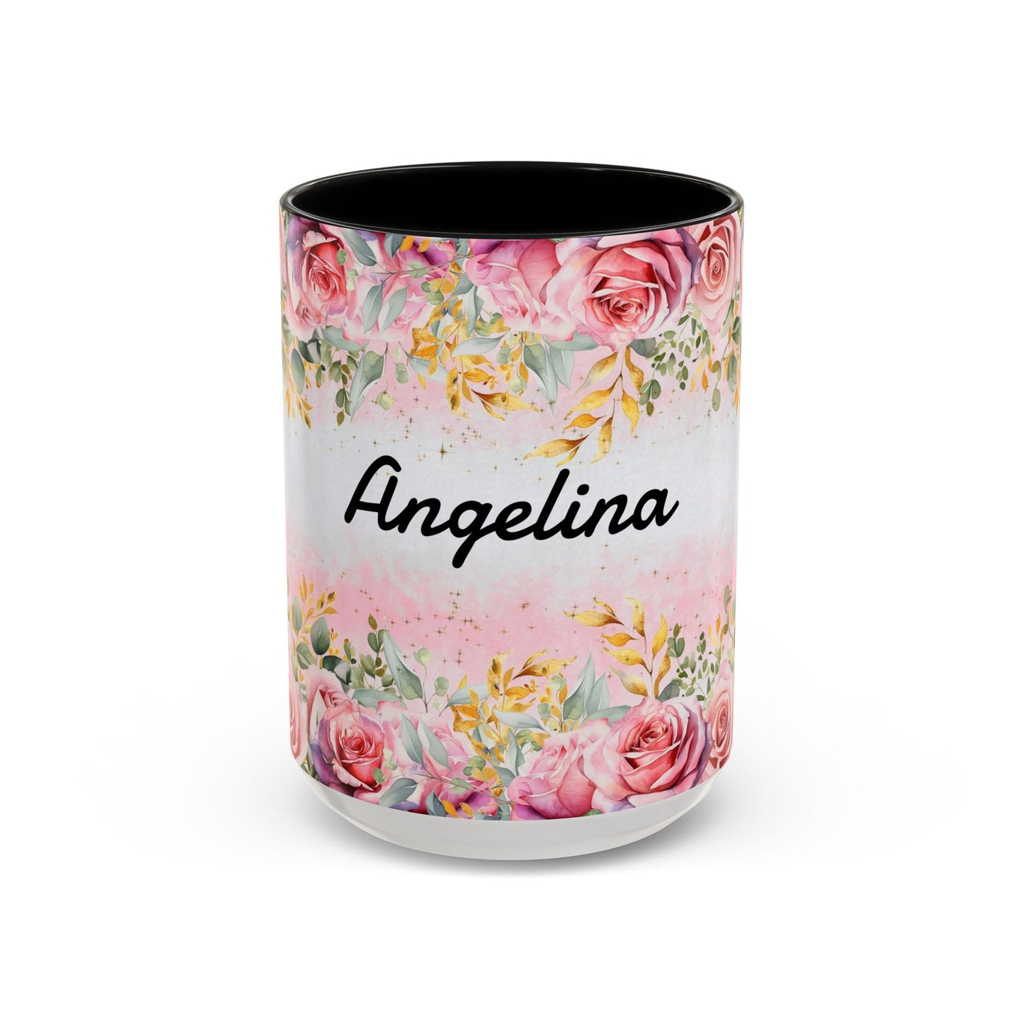 Personalized Floral Accent Coffee Mug, Custom Gift for Her, Birthday Mug, Floral Drinkware, Mother's Day Gift