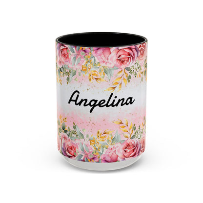 Personalized Floral Accent Coffee Mug, Custom Gift for Her, Birthday Mug, Floral Drinkware, Mother's Day Gift