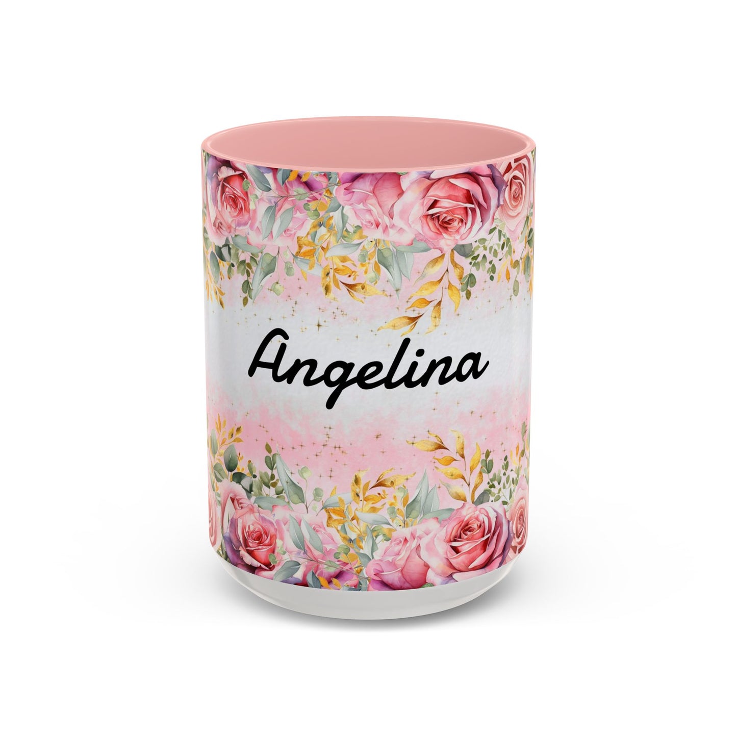 Personalized Floral Accent Coffee Mug, Custom Gift for Her, Birthday Mug, Floral Drinkware, Mother's Day Gift