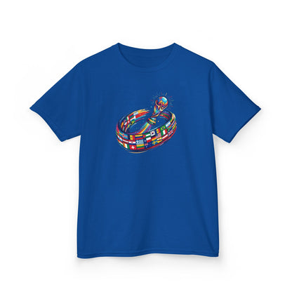 Colorful Flags Kids T-Shirt | International Flags Tee | Fun Support Shirt | 2026 World Cup USA T-Shirt, Political Soccer Fan Tee