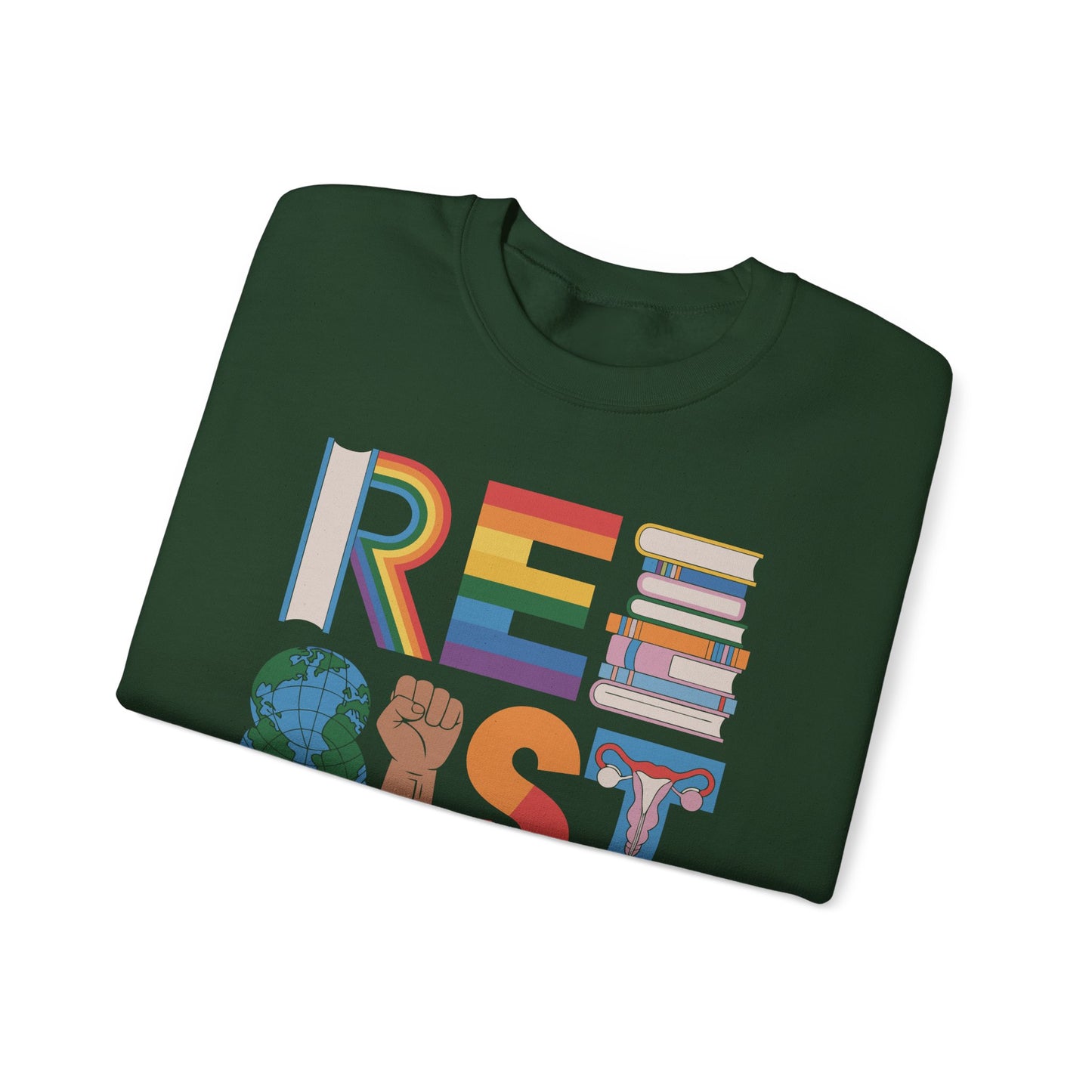 RESIST letter art Sweatshirt | RESIST Equality Sweatshirt | Feminist LGBTQ Pride Pullover | Social Justice Sweater | Empowerment Gift