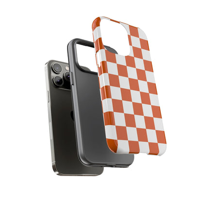 Checkered Phone Case, Checkered Phone Case - iPhone 17 16 15 14 13 12 11 Pro Max  - Trendy Black and Brown Checkerboard