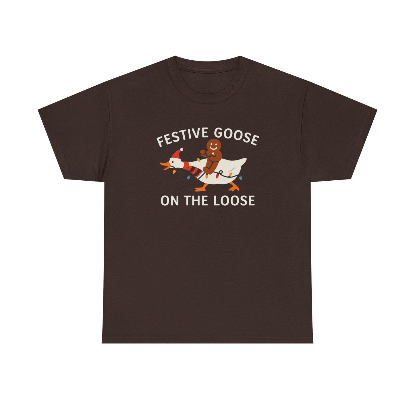 Festive Goose on the Loose Shirt, Funny Christmas Gingerbread Tee,  Holiday Comfort Colors T-Shirt, Cute Xmas Gift for Her and Him