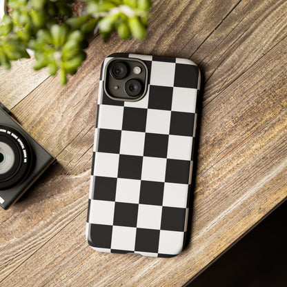 Black and White Checker iPhone Case, Stylish iPhone Cover for Teens, Holiday Gift, Unique Mobile Accessories, Tough Protection