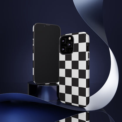 Black and White Checker iPhone Case, Stylish iPhone Cover for Teens, Holiday Gift, Unique Mobile Accessories, Tough Protection