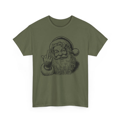 Funny Santa Heavy Cotton Tee, Christmas T-Shirt, Holiday Humor Top, Grumpy Santa Gift, Unisex Graphic Tee - Festive Santa Shirt, Christmas