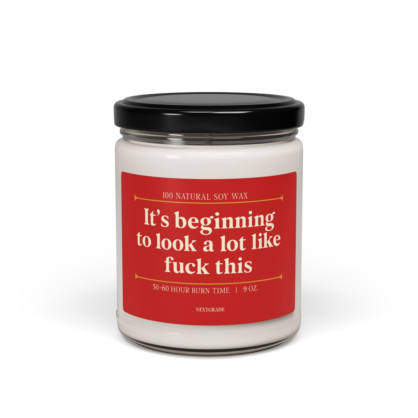 Funny Christmas Candle | "It's Beginning to Look a Lot Like F*ck" This Soy Candle | Holiday Gift | Scented 9oz Candle | Stress Relief Gift
