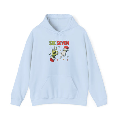 Funny Six Seven Christmas Hoodie | Santa Hands Holiday Pullover | Unisex Cozy Christmas Sweatshirt | Funny Holiday Gift for Men Women