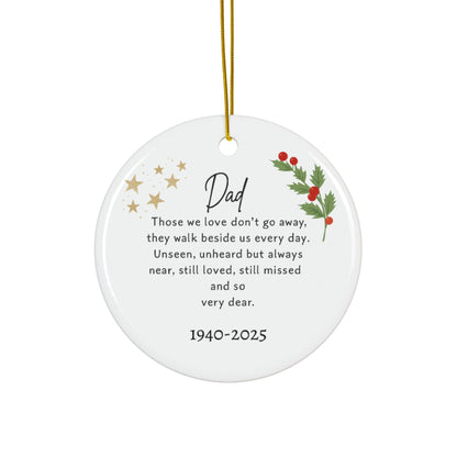 Christmas Memorial Ornament Personalised Christmas Remembrance In Loving Memory Dad Those We Love