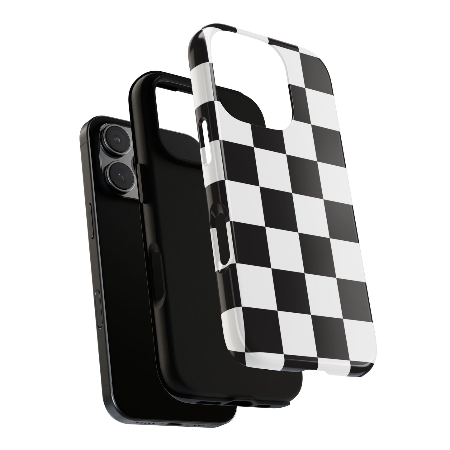 Black and White Checker iPhone Case, Stylish iPhone Cover for Teens, Holiday Gift, Unique Mobile Accessories, Tough Protection