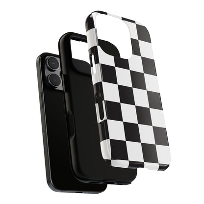 Black and White Checker iPhone Case, Stylish iPhone Cover for Teens, Holiday Gift, Unique Mobile Accessories, Tough Protection