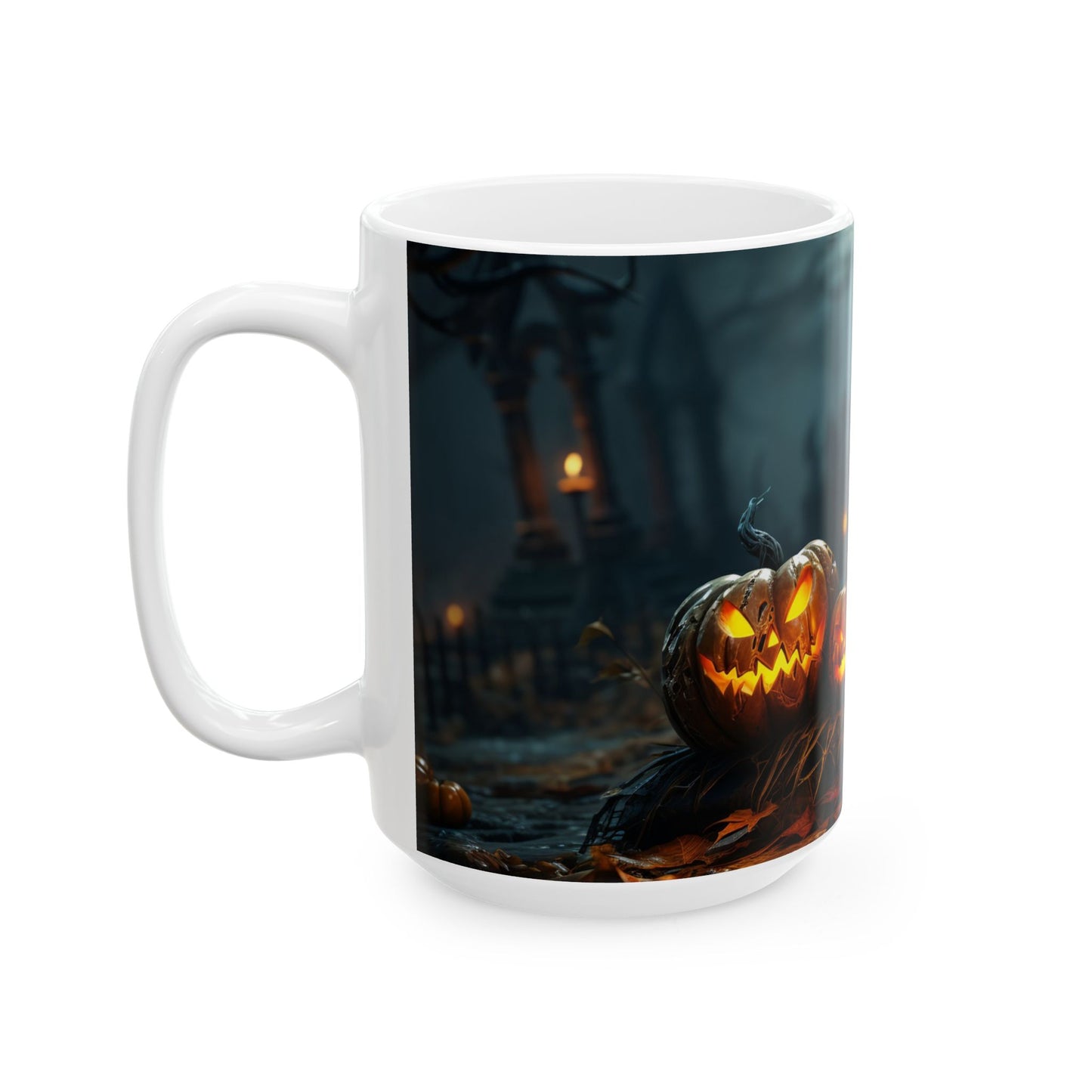 Halloween Pumpkin Ceramic Mug, Spooky Coffee Cup, Fall Decor, Gift for Halloween Lovers, Jack-O'-Lantern Mug, Seasonal Drinkware