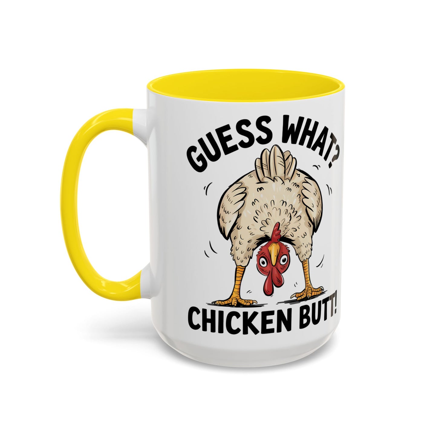 Funny Chicken Mug, Guess What? Chicken Butt! Coffee Mug, Farm Humor Mug, Rooster Joke Cup, Gift for Chicken Lovers, Gag Gift Mug