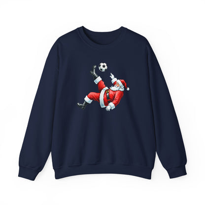 Festive Santa Soccer Crewneck Sweatshirt, Christmas Apparel, Winter Fashion, Holiday Gifts, Sports Lover, Cute Santa Design