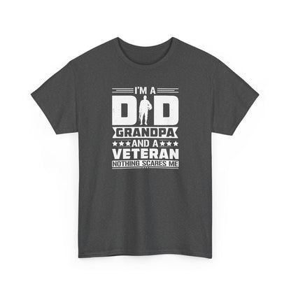 Funny Veteran Grandpa Cotton T-Shirt, Perfect Gift for Father's Day, Military Families, Memorial Day, Patriotic Shirt, Military Pride