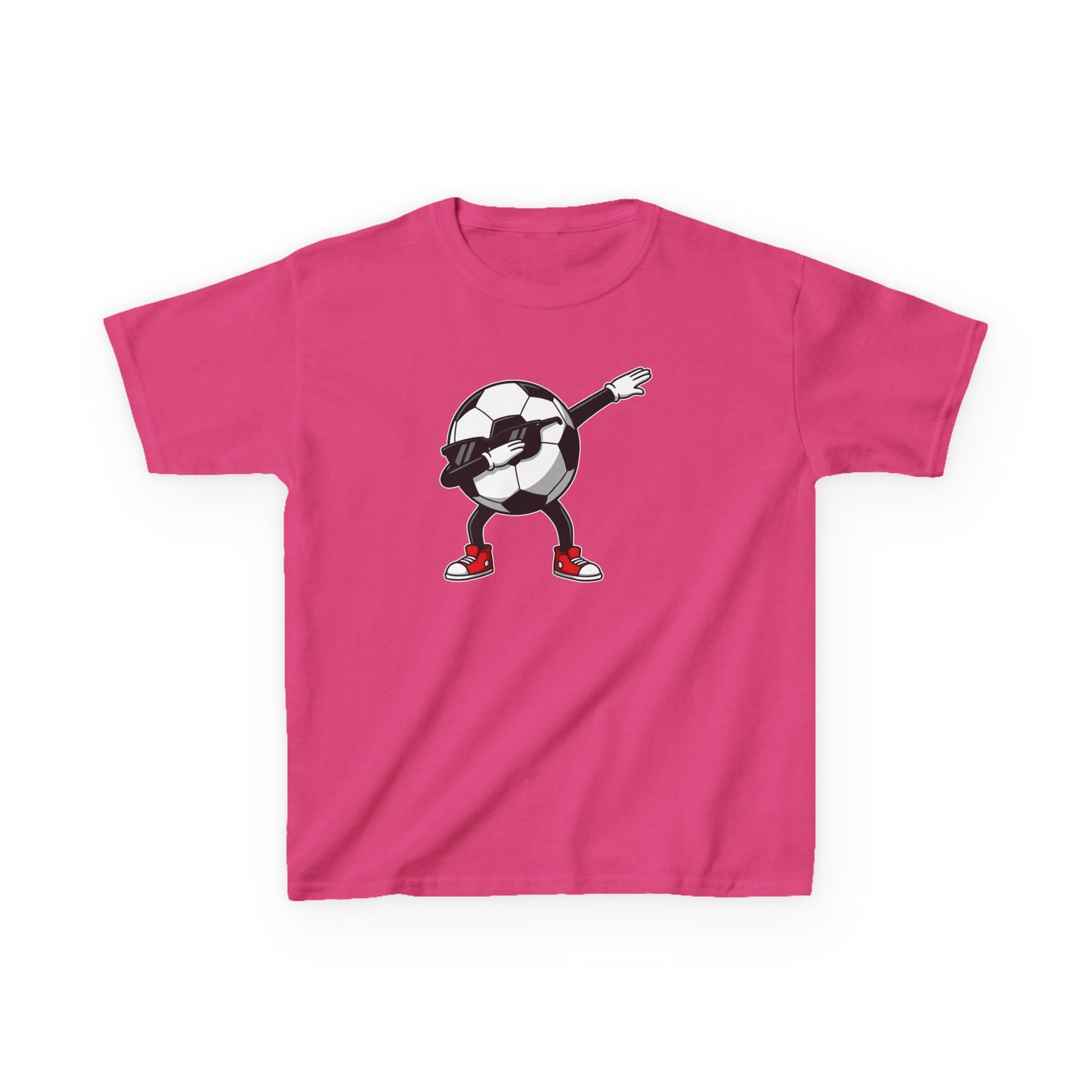 Dabbing Soccer Ball Kids T-Shirt, Cartoon Football Tee for Boys Girls, Sporty Youth Soccer Graphic Shirt, Football Fan shirt
