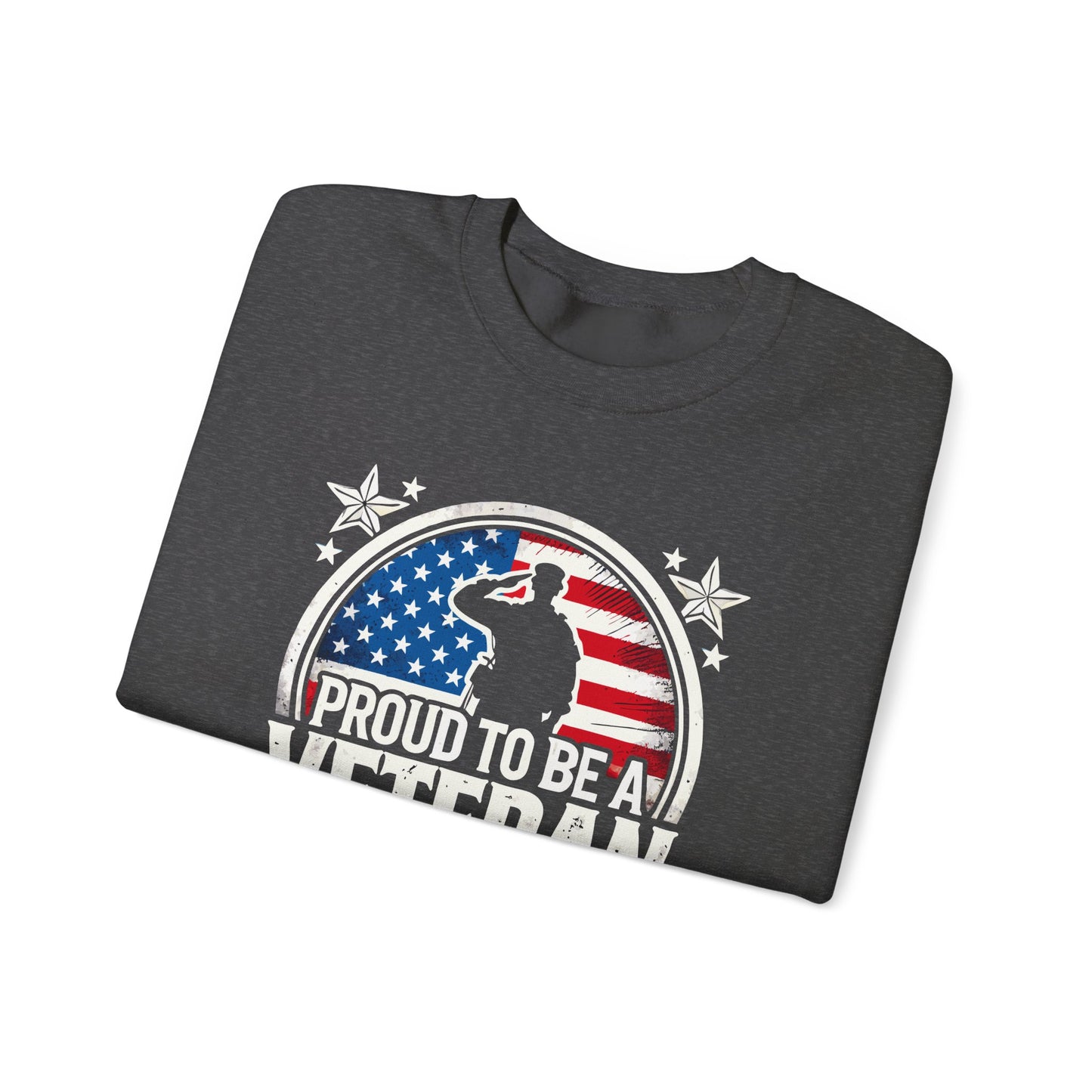Proud Veteran Crewneck Sweatshirt, Veterans Day Gift, Military Tribute, USA Flag Apparel, Casual Comfort Wear, Gift for veteran Father