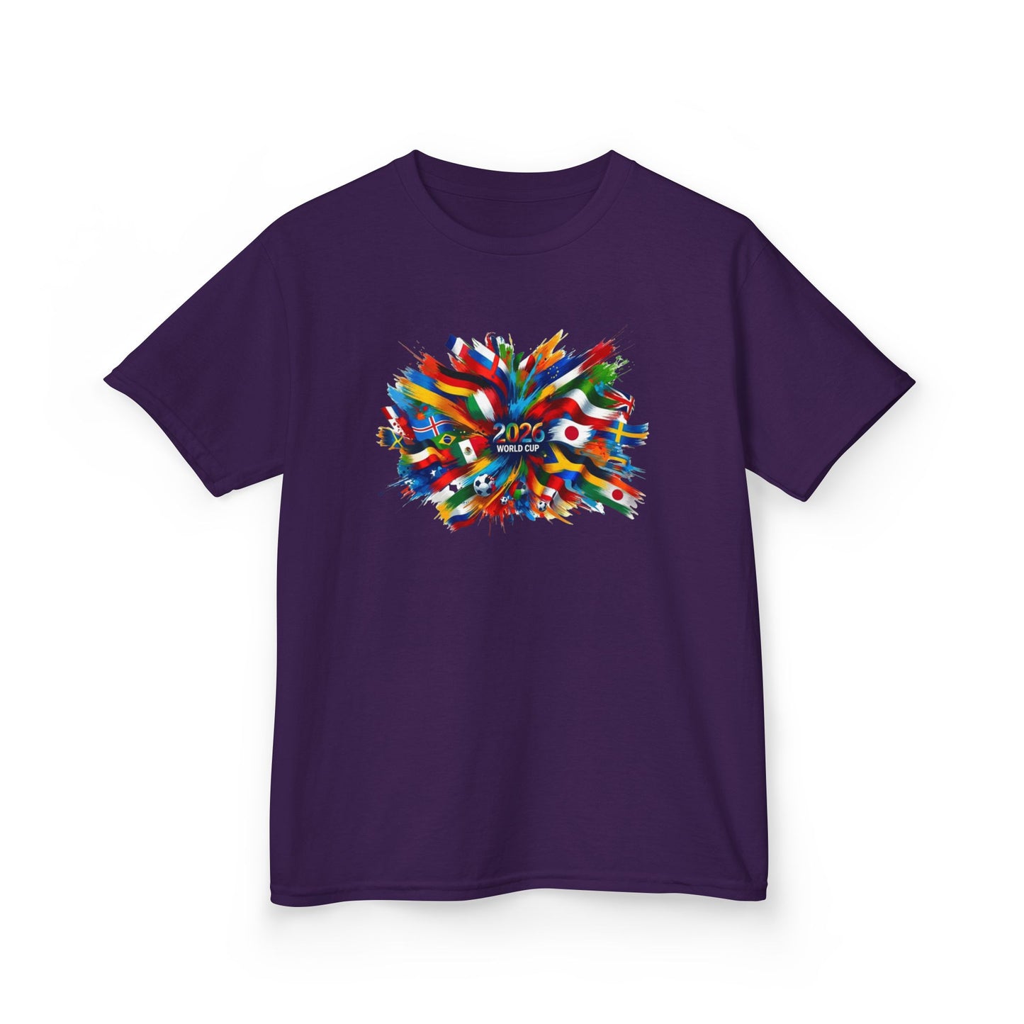 Colorful Paint Splash Kids T-Shirt | 2026 USA Soccer Tee for Kids | Abstract Art Graphic Shirt | Fun Youth Fan Gift, Football Lover Gift