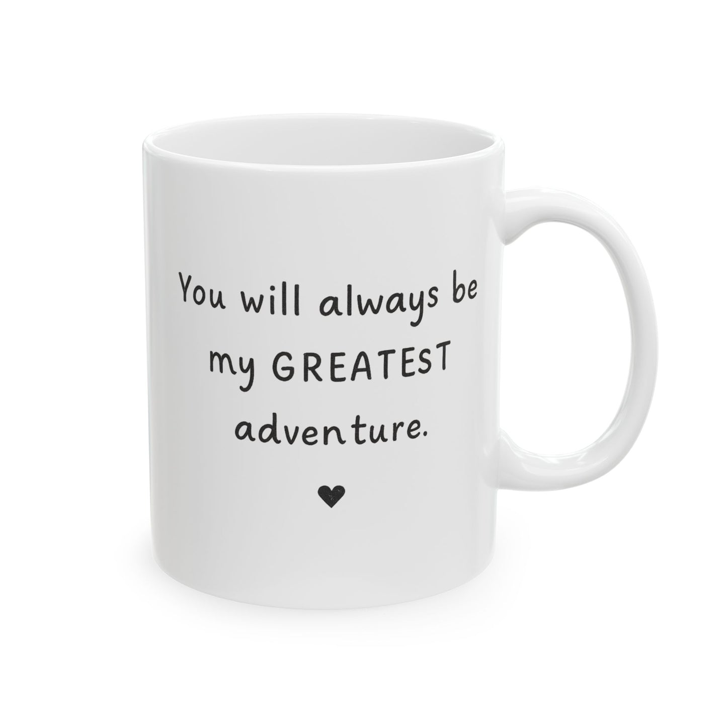Personalized You're My Greatest Adventure Mug, Line Drawing Couple Coffee Cup, Anniversary Gift for Husband Wife, Engagement Valentine Gift