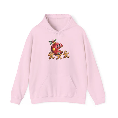 Playful Holiday Hoodie with Gingerbread Design, Cozy Christmas Sweatshirt for Family Gatherings, Fun Winter Apparel, Gift for her