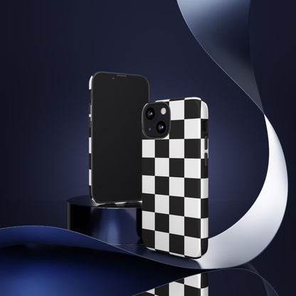 Black and White Checker iPhone Case, Stylish iPhone Cover for Teens, Holiday Gift, Unique Mobile Accessories, Tough Protection