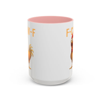 Funny Rooster Mug F-CAW-F Chicken Coffee Mug, Adult Humor Farm Animal Cup, Chicken Meme Mug, Gag Gift 11oz 15oz