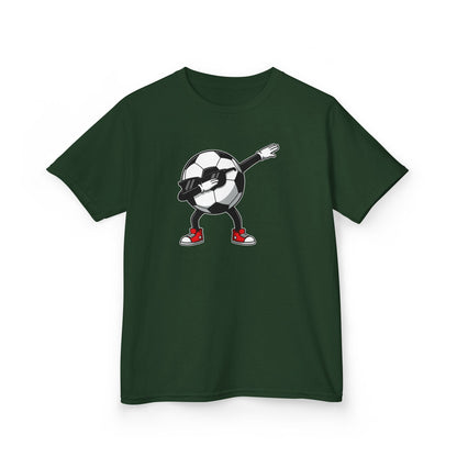 Dabbing Soccer Ball Kids T-Shirt, Cartoon Football Tee for Boys Girls, Sporty Youth Soccer Graphic Shirt, Football Fan shirt