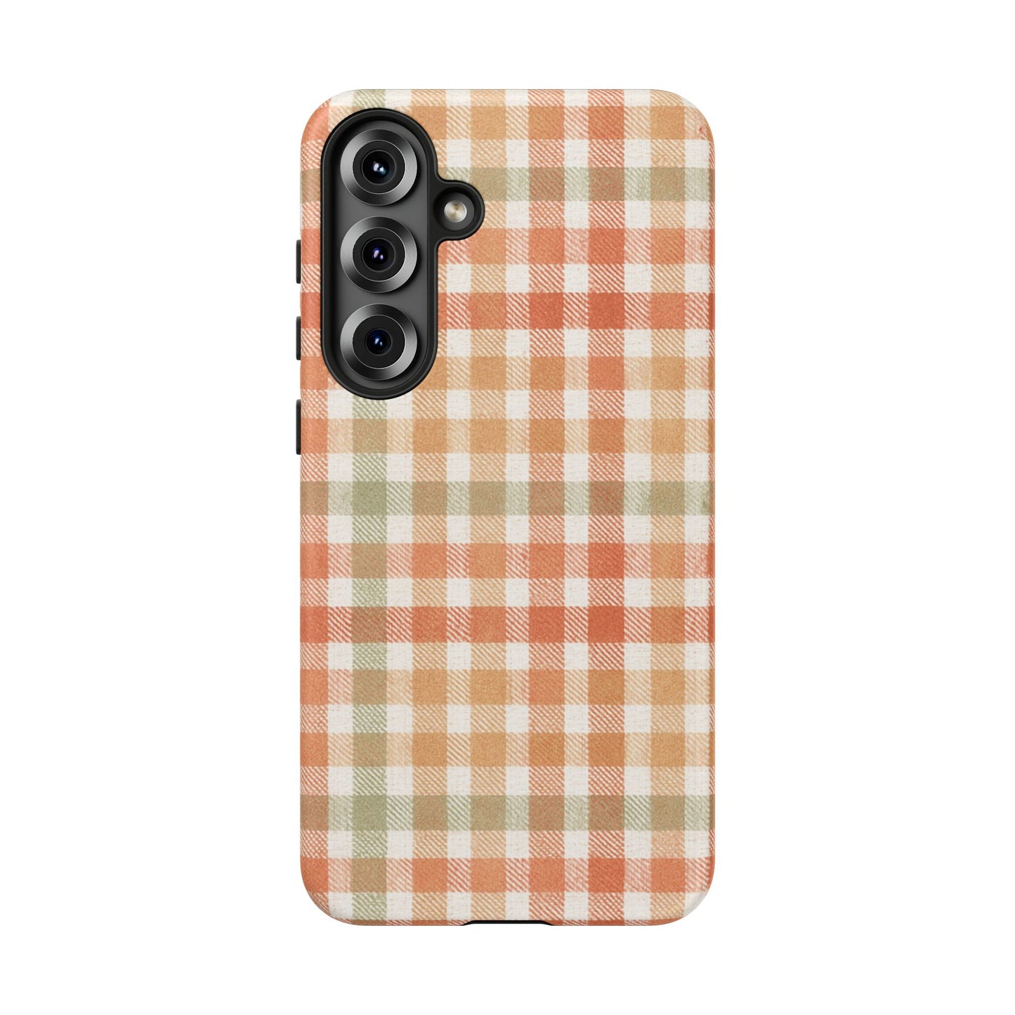 Boho Checkered Phone Case | Neutral Aesthetic Plaid Case | Retro Minimalist Check Design | iPhone Cover | Samsung Cover
