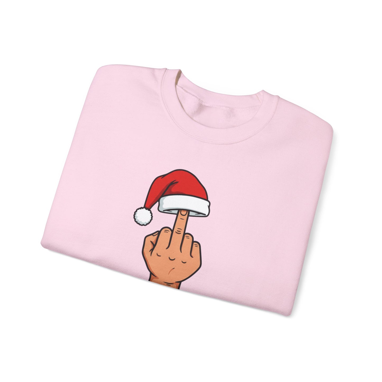 Funny Christmas Sweatshirt, Santa Hat Middle Finger Shirt, Merry Christmas Crewneck, Offensive Holiday Sweater, Funny Xmas Gift