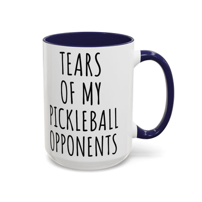 Tears of My Pickleball Opponents Mug, Funny Pickleball Gift for Players, Grandma & Grandpa | 11oz 15oz Ceramic Accent Coffee Cup