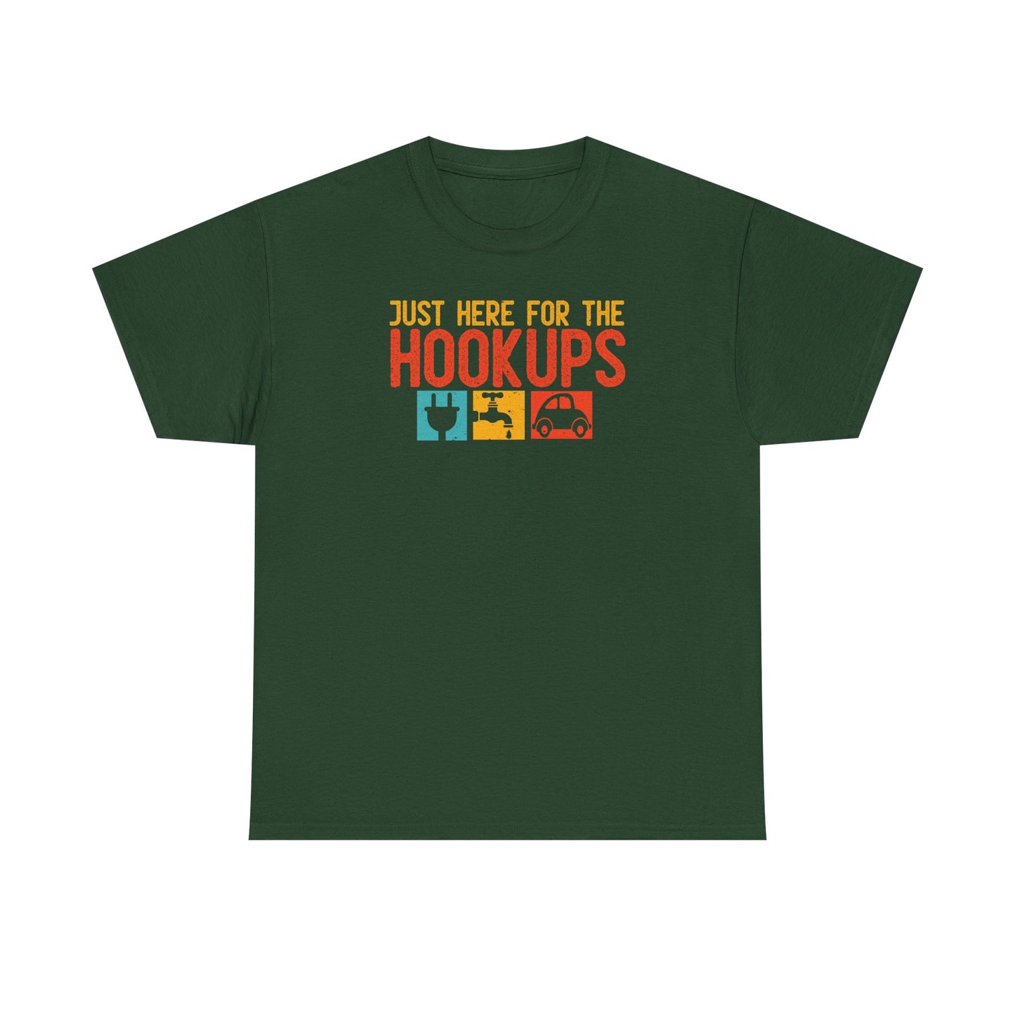 Just Here For The Hookups Shirt, Camping Fishing T-Shirt, Funny RV Camper Tee, Outdoors Graphic Tee, Campfire Gift for Men Women