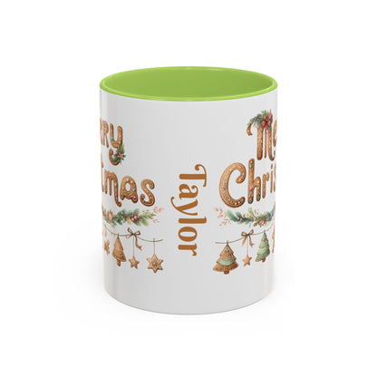 Personalized Christmas Cheer Coffee Mug, Holiday Gift, Festive Drinkware, Seasonal Decor, Cute Mug, Joyful Holiday Memento