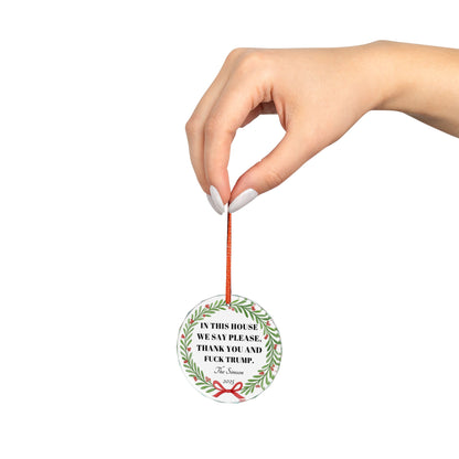 Custom Anti Trump Ornament, Personalized Christmas Ornament, Funny Liberal Gifts, Anti Trump Christmas Gift, Anti Maga Anti Fascism Ornament