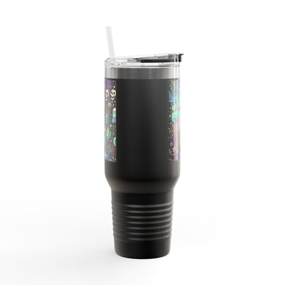 Halloween Mug, 40oz Halloween Spooky Engraved Tumbler | Ghost Ghouls Bats Tumbler | Engraved Bat Skeleton Tumbler | Ghost Ghouls Tumbler